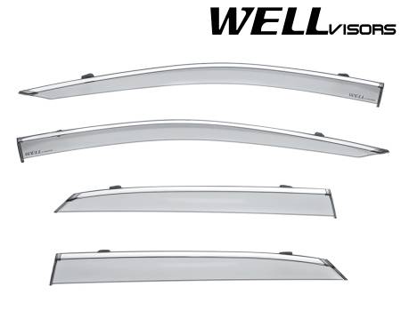 WellVisors - WellVisors Side Window Deflectors Lexus RX350 RX450h 2016+ With Chrome Trim