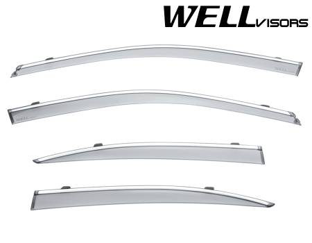 WellVisors - WellVisors Side Window Deflectors Lexus GS350 GS450h GS200t 13-20 with Chrome Trim