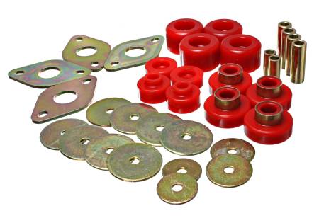 Energy Suspension - Energy Suspension Body Mount Set-Reg Access & Dbl Cab - Red