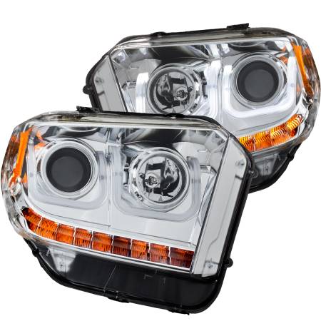 ANZO Headlights, Tail Lights and More  - ANZO 2014-2016 Toyota Tundra Projector Headlights w/ U-Bar Chrome