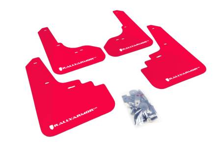 Rally Armor - Rally Armor 2005-2009 Legacy GT and Outback UR Red Mud Flap w/ White Logo