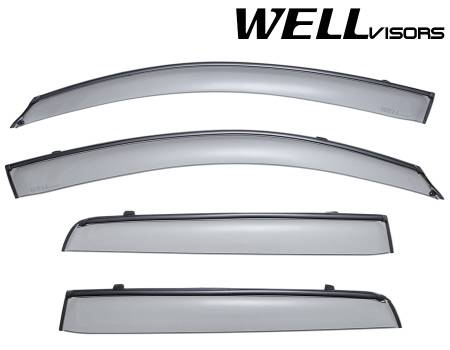 WellVisors - WellVisors Side Window Deflectors Mitsubishi Outlander 07-13 With Black Trim