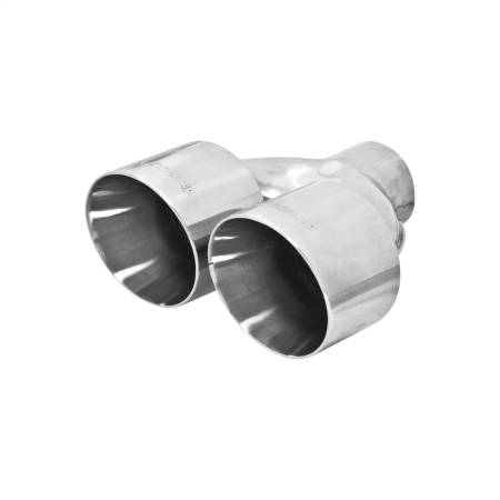 Flowmaster - Flowmaster Exhaust Tip - Dual 4.00 In. Angle Cut Polished Ss Fits 2.50 In. Tubing (Weld On)