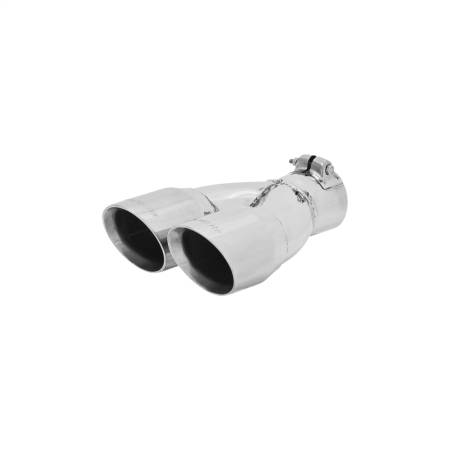 Flowmaster - Flowmaster Exhaust Tip - 3.00 In. Dual Angle Cut Polished Ss Fits 2.50 In. Tubing (Clamp On)