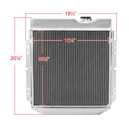 Spec'D Tuning Products - Spec-D 1960-1966 Ford Falcon/Mustang/Ranchero / 1960-1965 Mercury Comet 3 Row Radiator with Fan Shroud Design