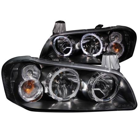 ANZO Headlights, Tail Lights and More  - ANZO 2002-2003 Nissan Maxima Crystal Headlights w/ Halo Black