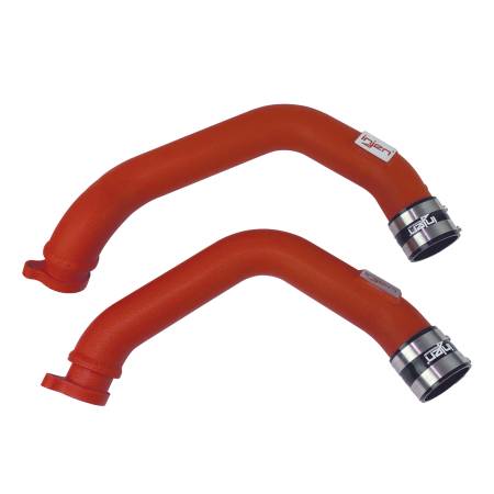 Injen - Injen 15-16 BMW M3(F80)/M4 (F82/83) 3.0L L6 Twin Turbo 2PC Aluminum Int. Charge Pipe - Wrinkle Red