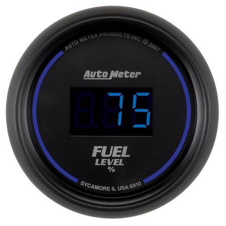 AutoMeter - AutoMeter Cobalt Digital 52.4mm Black Programmable Empty-Full Range Fuel Level Gauge