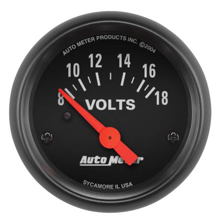 AutoMeter - AutoMeter Z-Series 52mm 8-18 Volts Volmeter Gauge