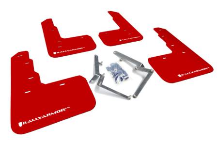 Rally Armor - Rally Armor 17-18 Honda Civic Type R (Type R Only) UR Red Mud Flap w/ White Logo