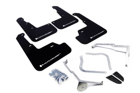 Rally Armor - Rally Armor 15+ Subaru WRX & STi Sedan Only UR Black Mud Flap w/ White Logo