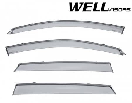 WellVisors - WellVisors Side Window Deflectors Mercedes Benz X253 GLC Class 16+ with Black Trim