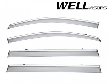 WellVisors - WellVisors Side Window Deflectors Nissan Quest 11-17 with Chrome Trim