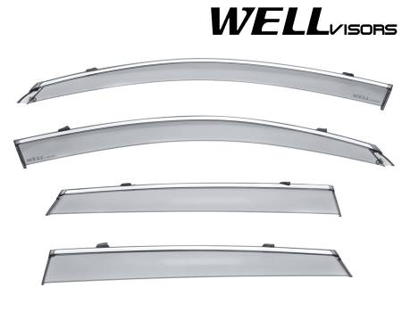 WellVisors - WellVisors Side Window Deflectors Mercedes Benz X253 GLC Class 16+ with Chrome Trim