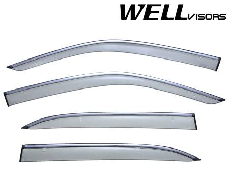 WellVisors - WellVisors Side Window Deflectors Lexus LS430 01-06 With Chrome Trim