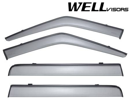 WellVisors - WellVisors Side Window Deflectors Land Rover LR3 LR4 05-16 With Black Trim