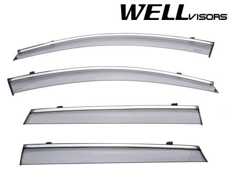 WellVisors - WellVisors Side Window Deflectors Kia Sorento 16-20 with Chrome Trim