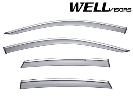 WellVisors - WellVisors Side Window Deflectors Infiniti M35 M45 06-10 With Chrome Trim