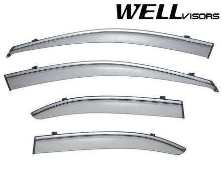 WellVisors - WellVisors Side Window Deflectors Acura TSX 09-14 With Chrome Trim