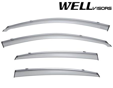 WellVisors - WellVisors Side Window Deflectors Nissan Altima 13-18 With Chrome Trim