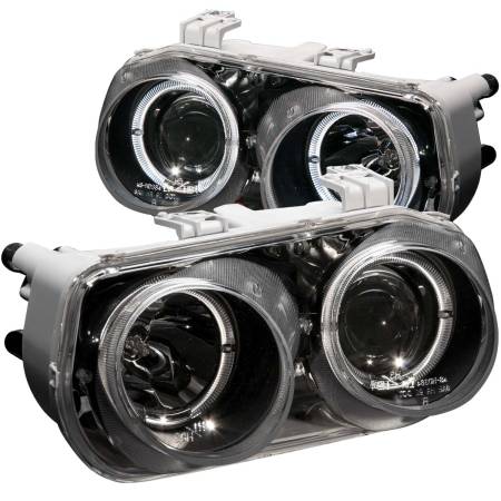 ANZO Headlights, Tail Lights and More  - ANZO 1994-1997 Acura Integra Projector Headlights w/ Halo Black