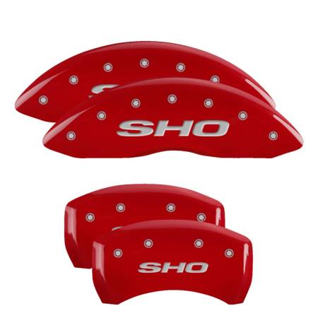 MGP Caliper Covers - MGP Caliper Covers Red finish, Silver SHO for 2013-2018 Ford Taurus