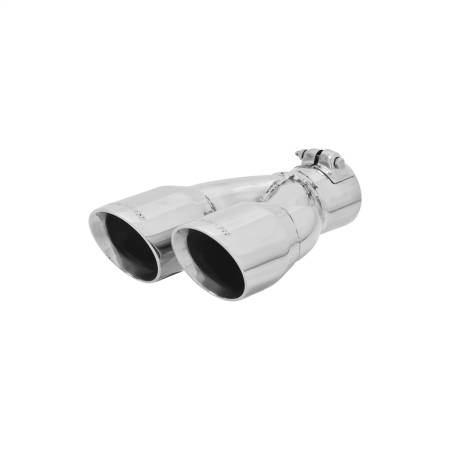 Flowmaster - Flowmaster Exhaust Tip - 3.00 In Dual Angle Cut Polished Ss Fits 2.50 In. (Clamp On)