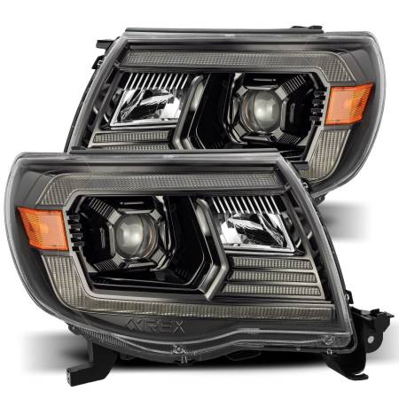 AlphaRex - AlphaRex 05-11 Toyota Tacoma LUXX LED Projector Headlights Plank Style Alpha Black w/Activ Light/DRL