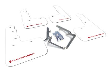 Rally Armor - Rally Armor 17-18 Honda Civic Type R (Type R Only) UR White Mud Flap w/ Red Logo