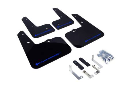 Rally Armor - Rally Armor 12-13 Hyundai Veloster UR Black Mud Flap w/ Blue Logo