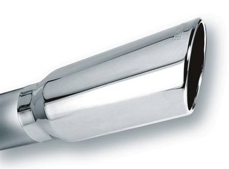 Borla - Borla 4in Inlet 5in Round Rolled Angle Cut w/ Clamp x 14in Long Exhaust Tip