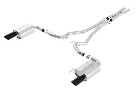 Borla - Borla Atak S Cat-Back 15-17 Ford Mustang GT 5.0L V8 MT/AT 2.5in pipe 4in tip (Black Chrome)