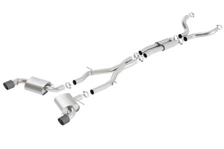 Borla - Borla 16-17 Chevy Camaro 6.2L 4.5in Carbon Fiber Tips Single Split Exit ATAK Catback Exhaust