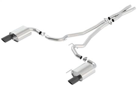 Borla - Borla S-Type Cat-Back 15-17 Ford Mustang GT 5.0L V8 MT/AT 2.5in pipe 4in tip (Black Chrome)