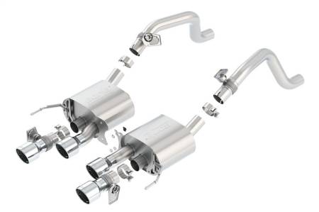 Borla - Borla 14-15 Chevy Corvette C7 6.2L RWD w/AFM &NPP S-Type Dual Round Rolled Center Rear Exit Exhaust