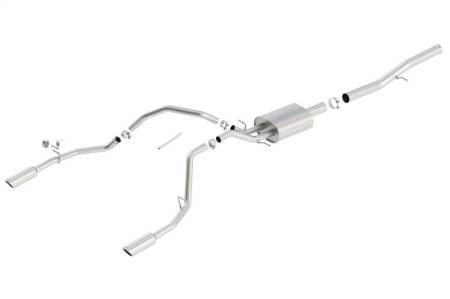 Borla - Borla 14 Silv/Sierra 1500 EC Std/CC Short 143.5in WB S-Type Single Split Rear Exit Cat-Back Exhaust