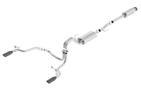 Borla - Borla 15-17 Ford F-150 2.7L/ 3.5L EcoBoost/ 5.0L V8 Rear Exit S-Type Catback Exhaust Black Chrome