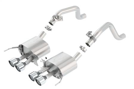 Borla - Borla 14-15 Chevy Corvette C7 w/ AFM w/o NPP Atak Rear Section Exhaust Quad Rd RL Tips