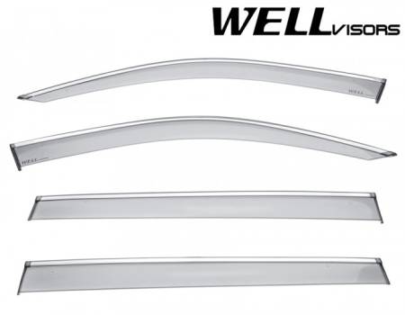 WellVisors - WellVisors Side Window Deflectors Volkswagen Tiguan 2018+ With Chrome Trim