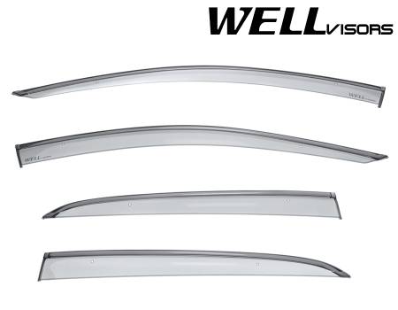 WellVisors - WellVisors Side Window Deflectors Mercedes Benz X156 GLA Class 15-20 with Black Trim