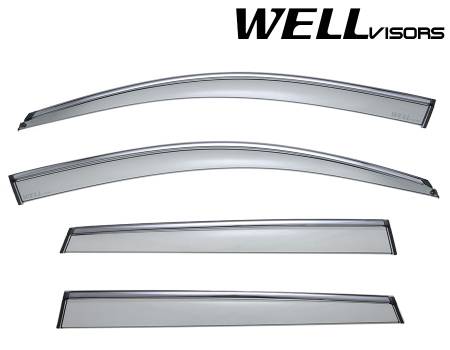 WellVisors - WellVisors Side Window Deflectors Volkswagen Touareg 11-17 With Chrome Trim