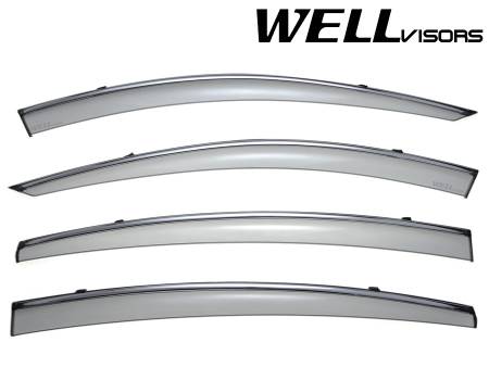 WellVisors - WellVisors Side Window Deflectors Mazda 6 Sedan 14-17 With Chrome Trim