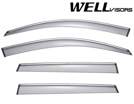 WellVisors - WellVisors Side Window Deflectors Porsche Cayenne 11-14 With Chrome Trim