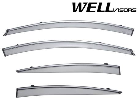 WellVisors - WellVisors Side Window Deflectors Volvo S60 11-18 With Chrome Trim