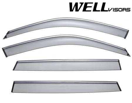 WellVisors - WellVisors Side Window Deflectors BMW E70 F15 X5 07-17 With Chrome Trim