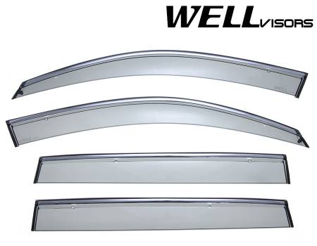 WellVisors - WellVisors Side Window Deflectors Volkswagen Tiguan 09-17 With Chrome Trim