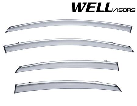 WellVisors - WellVisors Side Window Deflectors Hyundai Sonata 15-19 with Chrome Trim