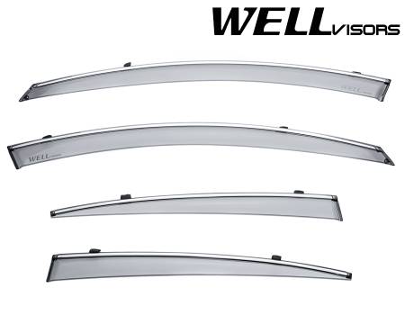 WellVisors - WellVisors Side Window Deflectors Kia Cadenza 14-16 with Chrome Trim