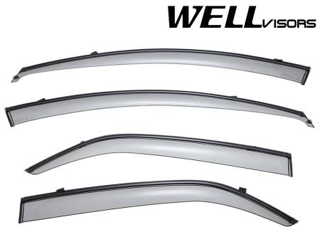 WellVisors - WellVisors Side Window Deflectors Kia Forte Sedan 10-13 With Black Trim