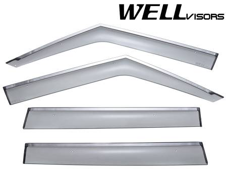 WellVisors - WellVisors Side Window Deflectors Land Rover Range Rover 03-12 With Chrome Trim